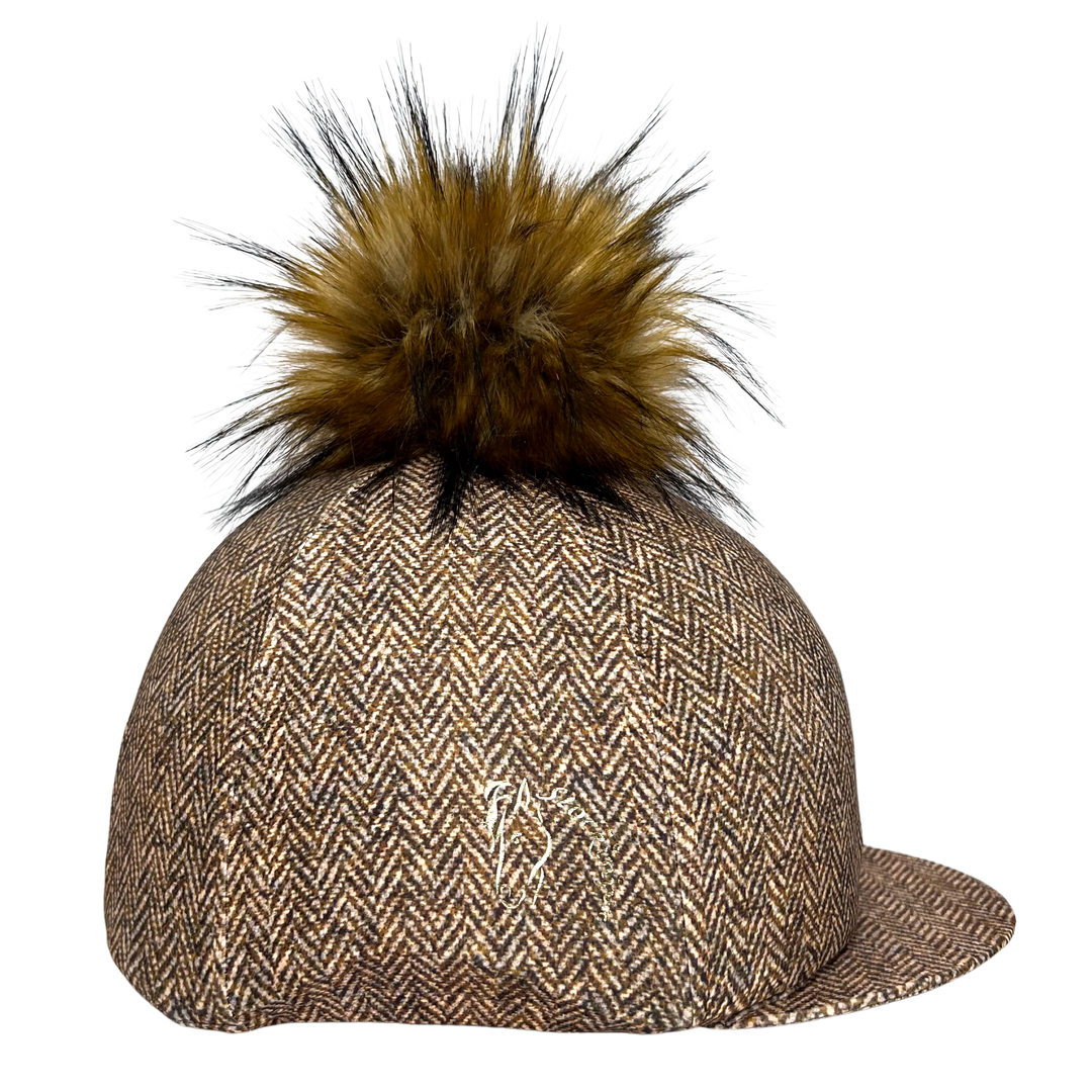 Brown Tweed Lycra Hat Silk