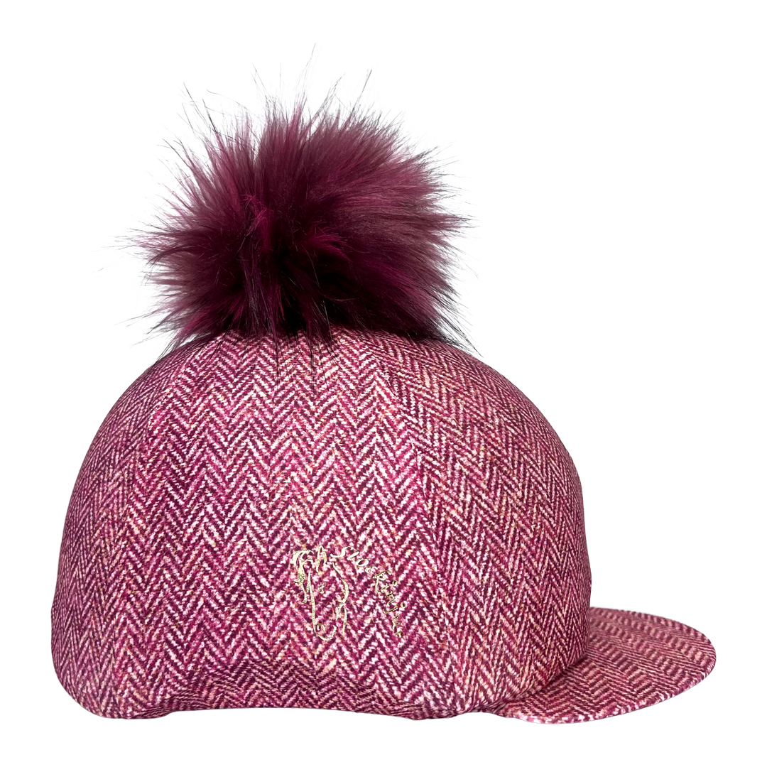 Pink Tweed Lycra Hat Silk