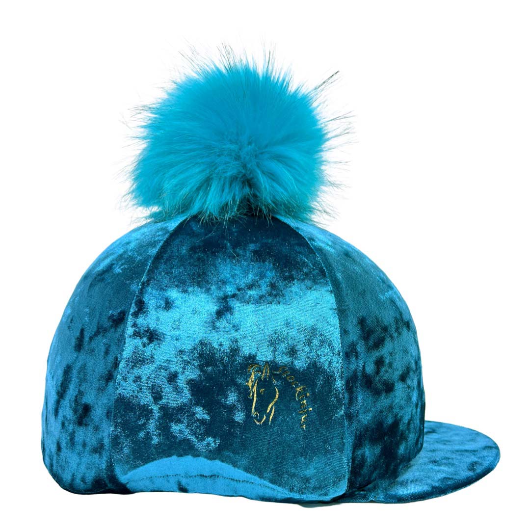 Teal Dapple Riding Hat Cover
