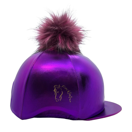 Purple Metallic Lycra Hat Silk