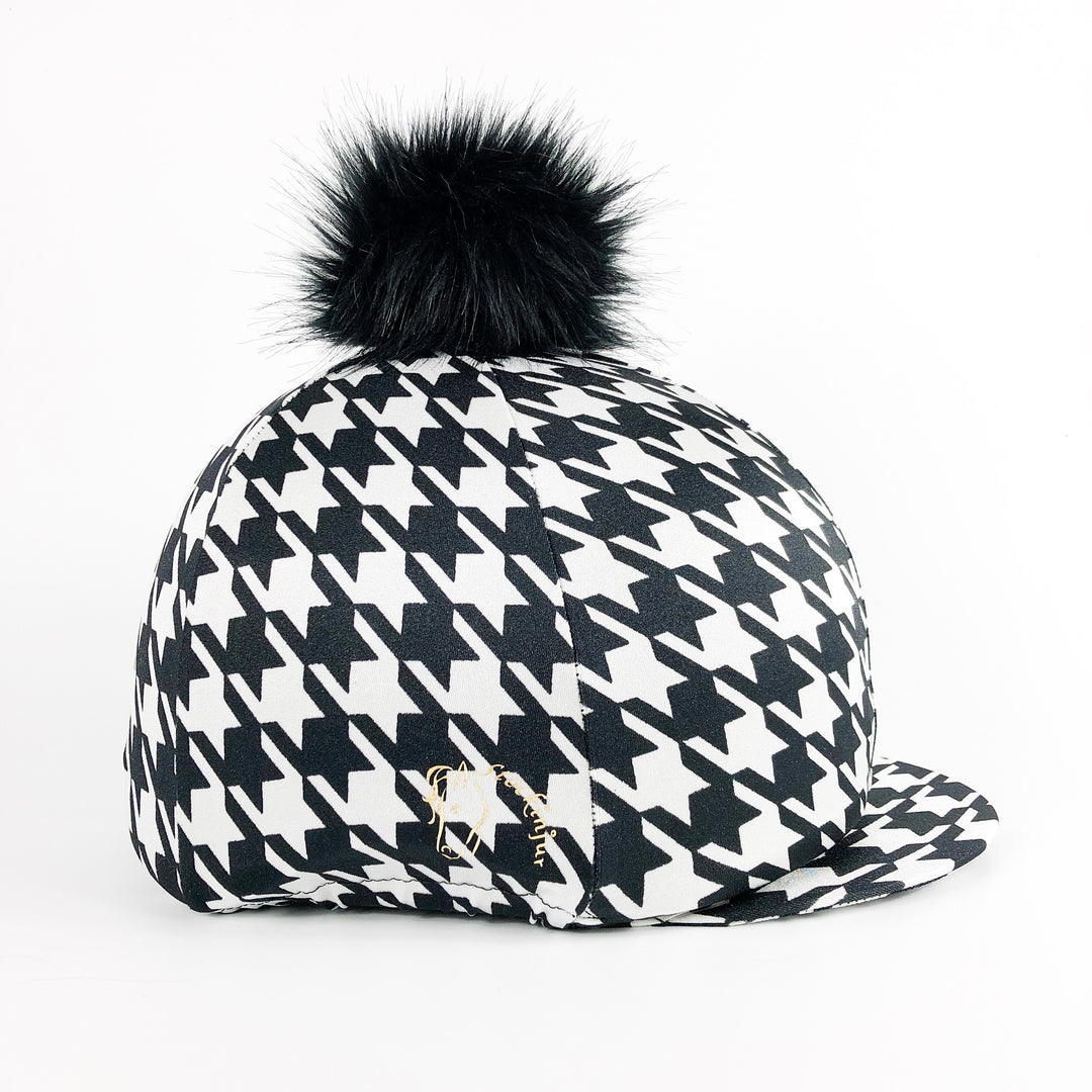Black & White Houndstooth Hat Cover