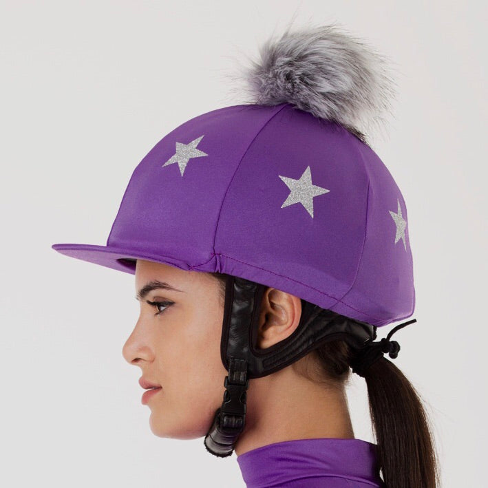 Blackcurrant Lycra with Silver Stars