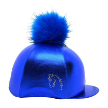  Royal Blue Metallic Lycra Hat Silk