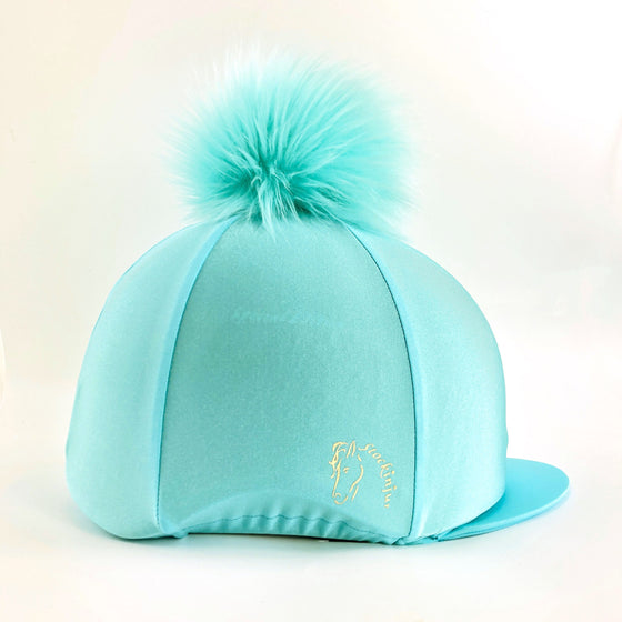 Mint Big Pom Lycra Faux Fur Hat Covers
